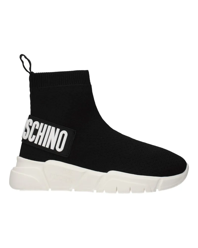 Moschino Damens Schwarze Stoff-Sneaker -