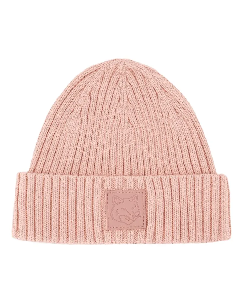 Kitsuné Kühne Fuchskopf Beanie  Baumwollrosa Rosa