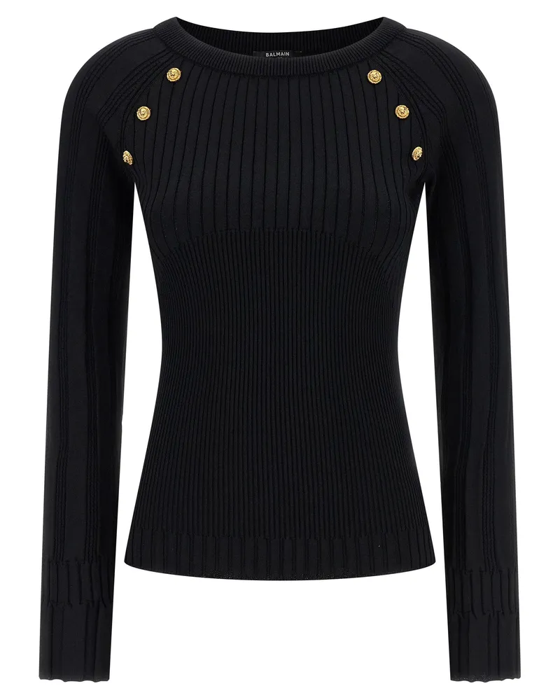 Balmain 3-Knopf-Pullover Black