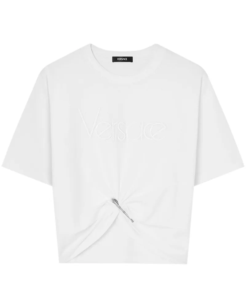 Versace Logo Baumwoll -T -Shirt White