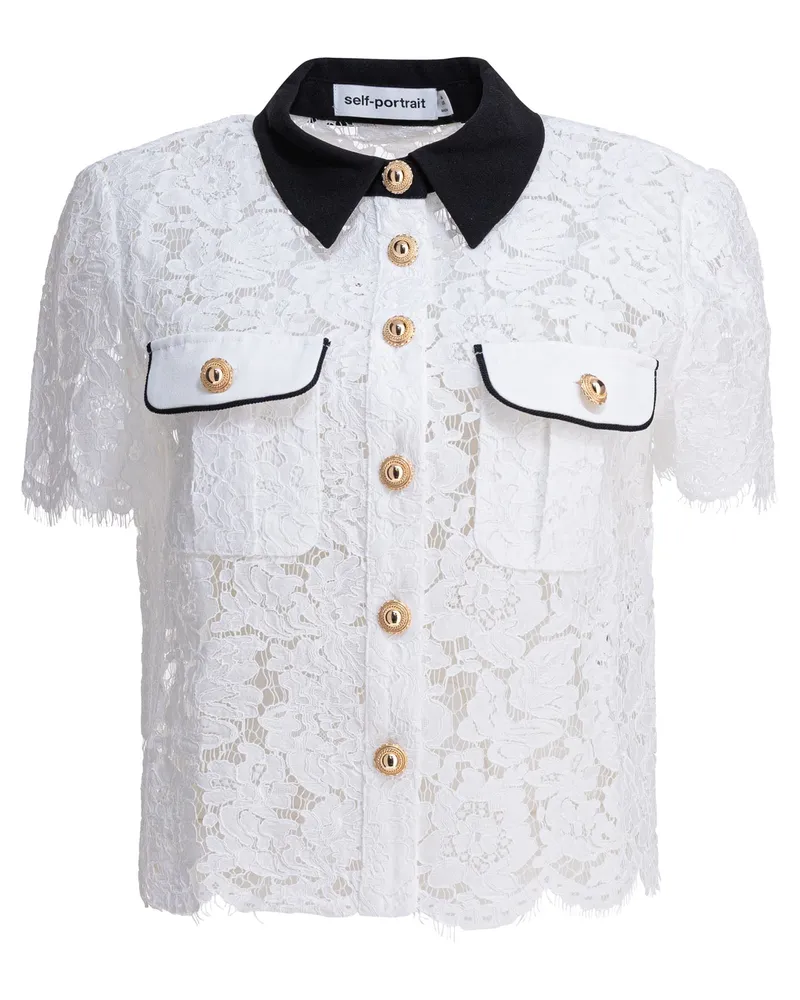 Self-Portrait Selbstporträt-Spitzenhemd White