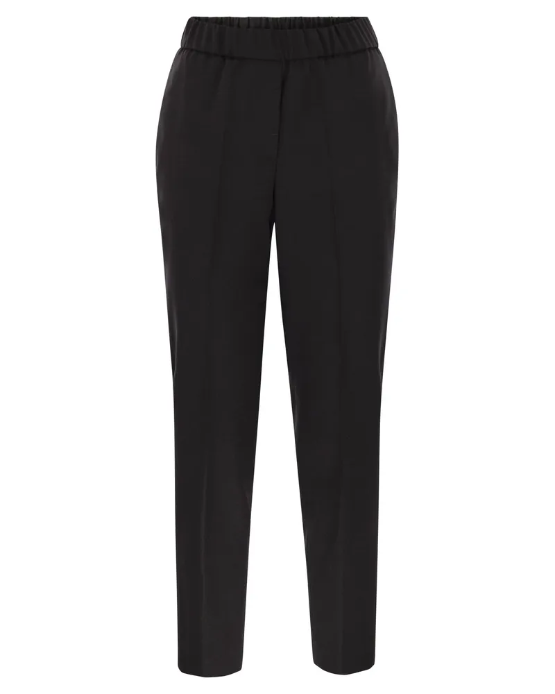 Peserico Stretch Woll Flanellhose Black