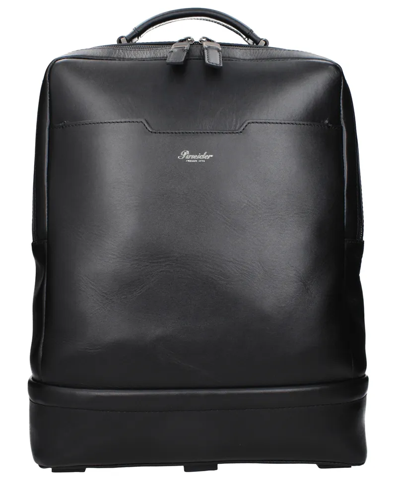 Pineider Herrens Lederrucksäcke und Messenger Bags Schwarz -