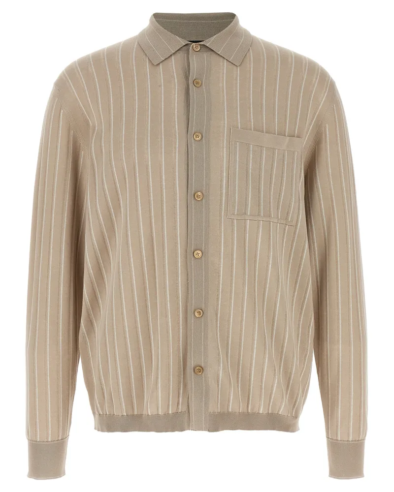 Brioni gestricktes Hemd Beige