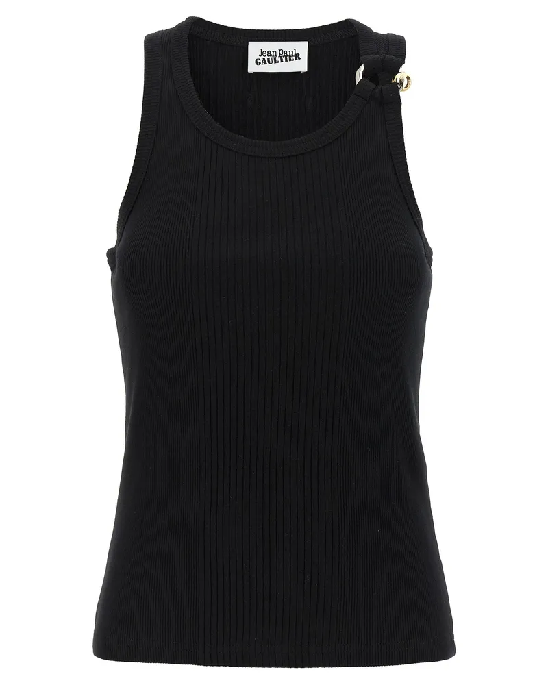 Jean Paul Gaultier Black Piercing' Tanktop Black