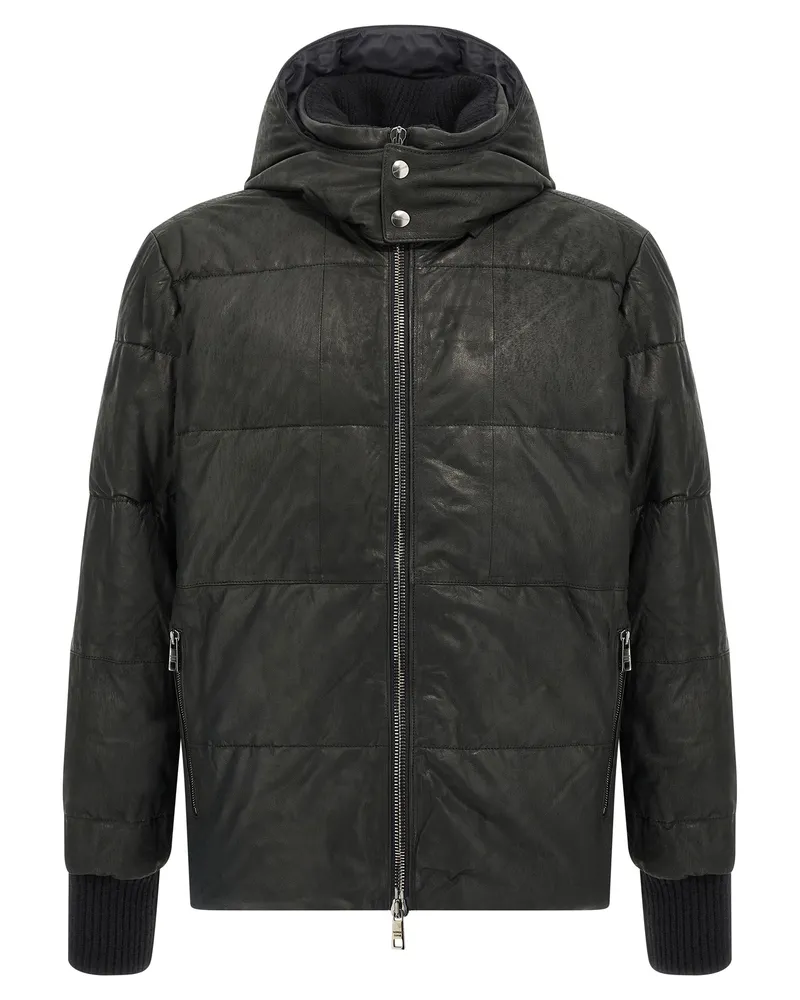 Giorgio Brato Abnehmbare Kapuze Down Jacke Black