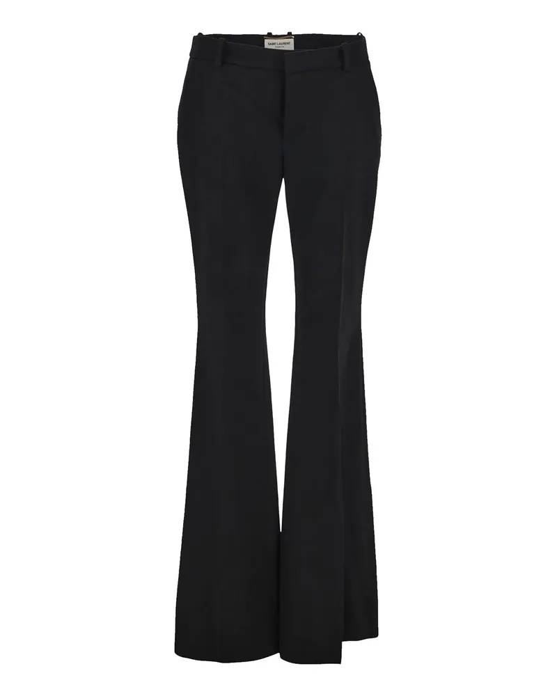 Saint Laurent Flared Wollhose Schwarz