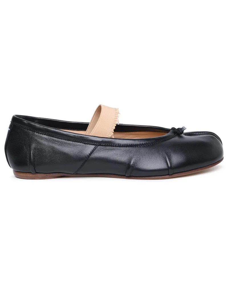 Maison Margiela tabi' schwarzer Nappa -Ballettflats Black