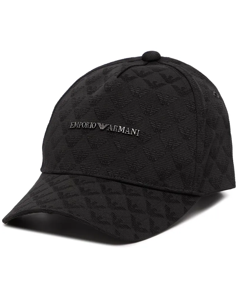Emporio Armani Allover Logo Baseballkappe Black