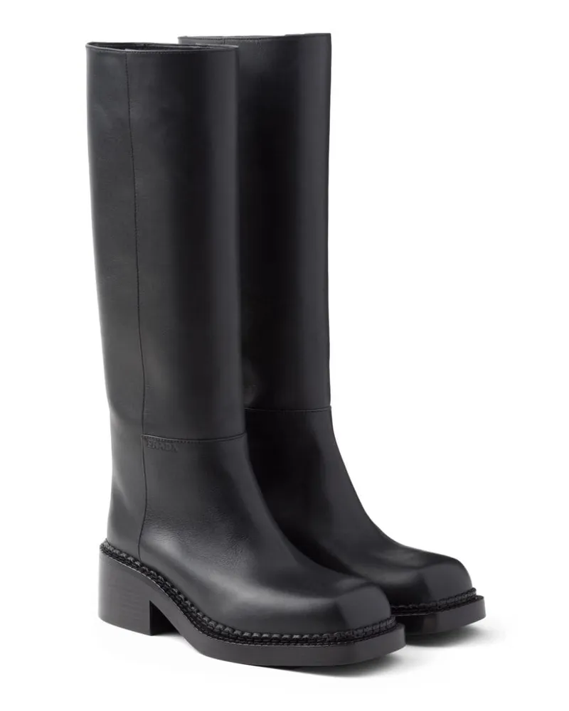 Prada Lederstiefel Black