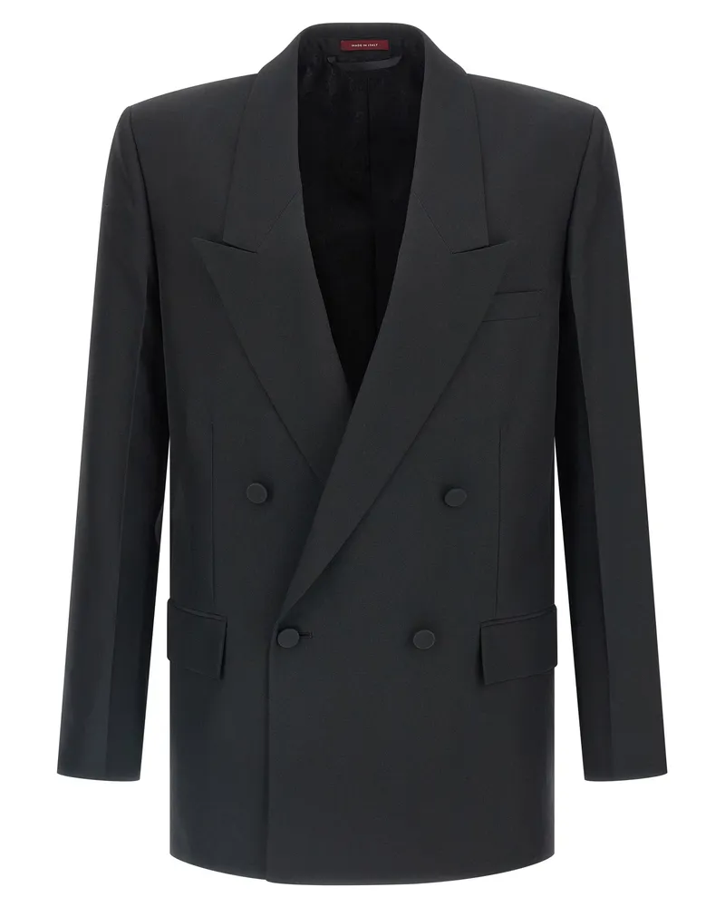Gucci Zweireihiger technischer Panama-Blazer Black