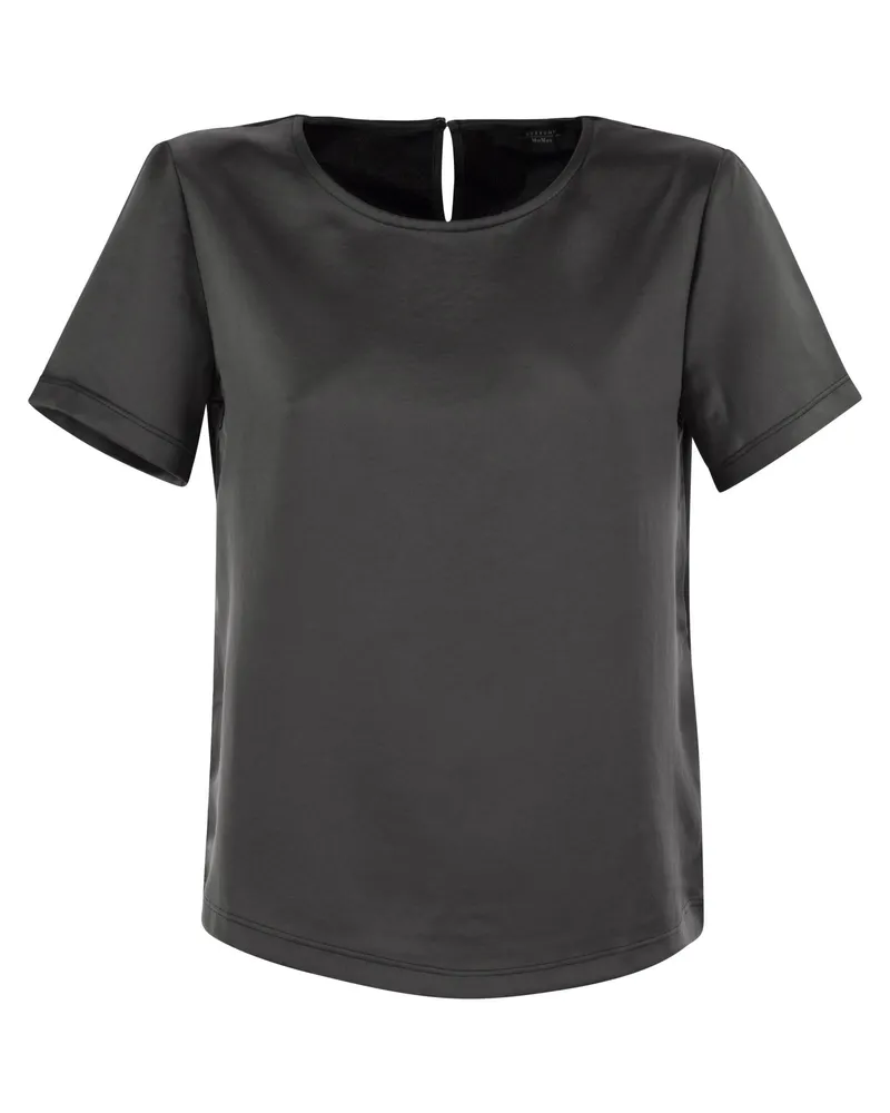 Max Mara Wochenende Max Mara Amburgo Satin und Jersey T -Shirt Black