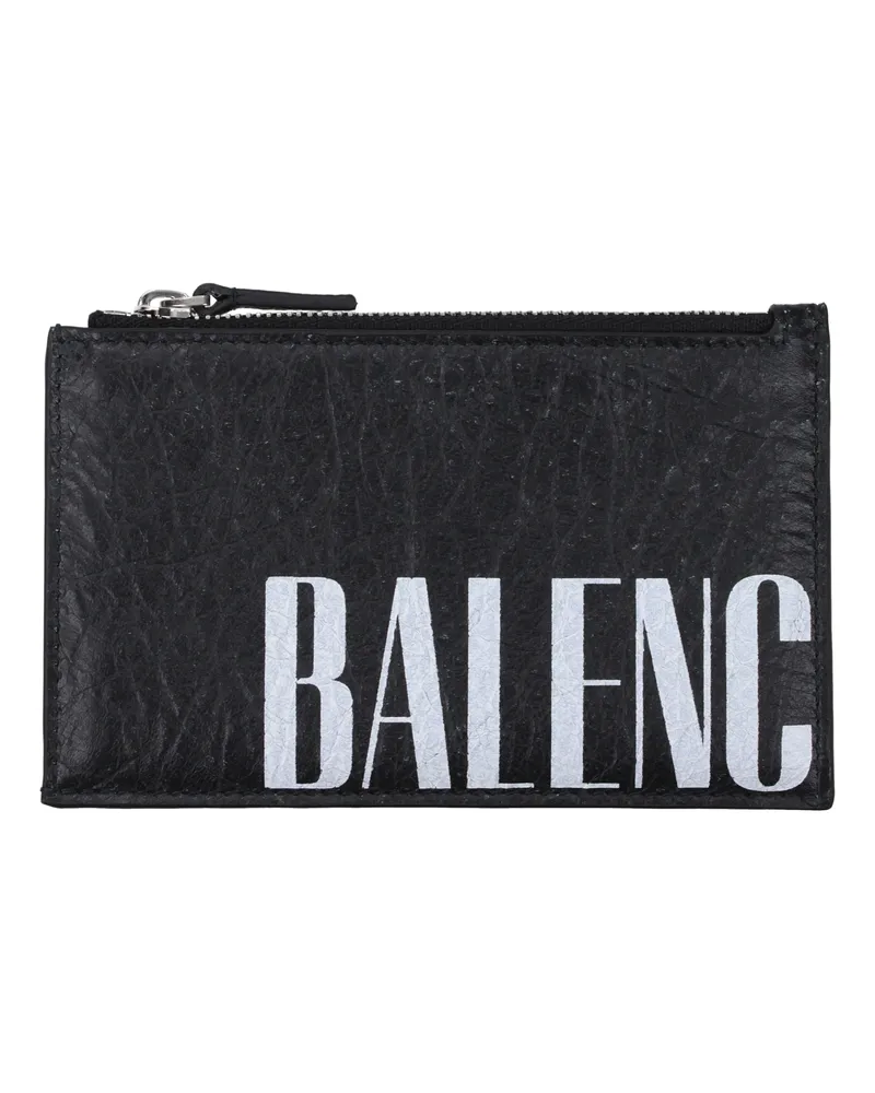 Balenciaga Herrens Ledergeldbörse Schwarz -