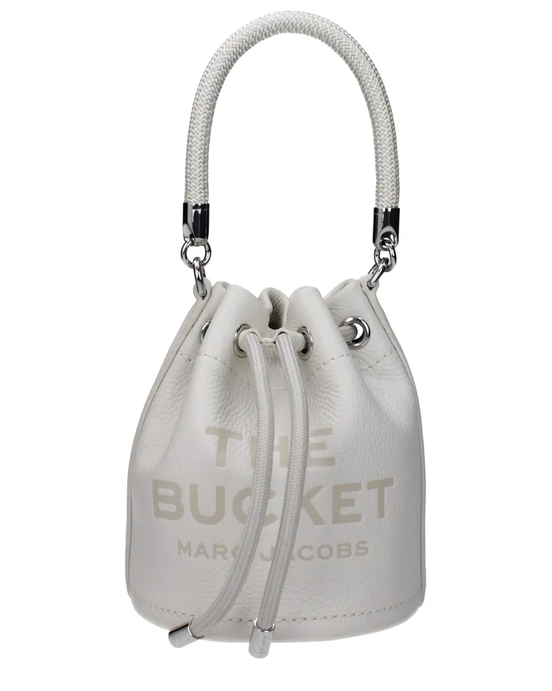 Marc Jacobs Handtaschen The Donna Beuteltasche aus weißem Leder/Baumwolle -