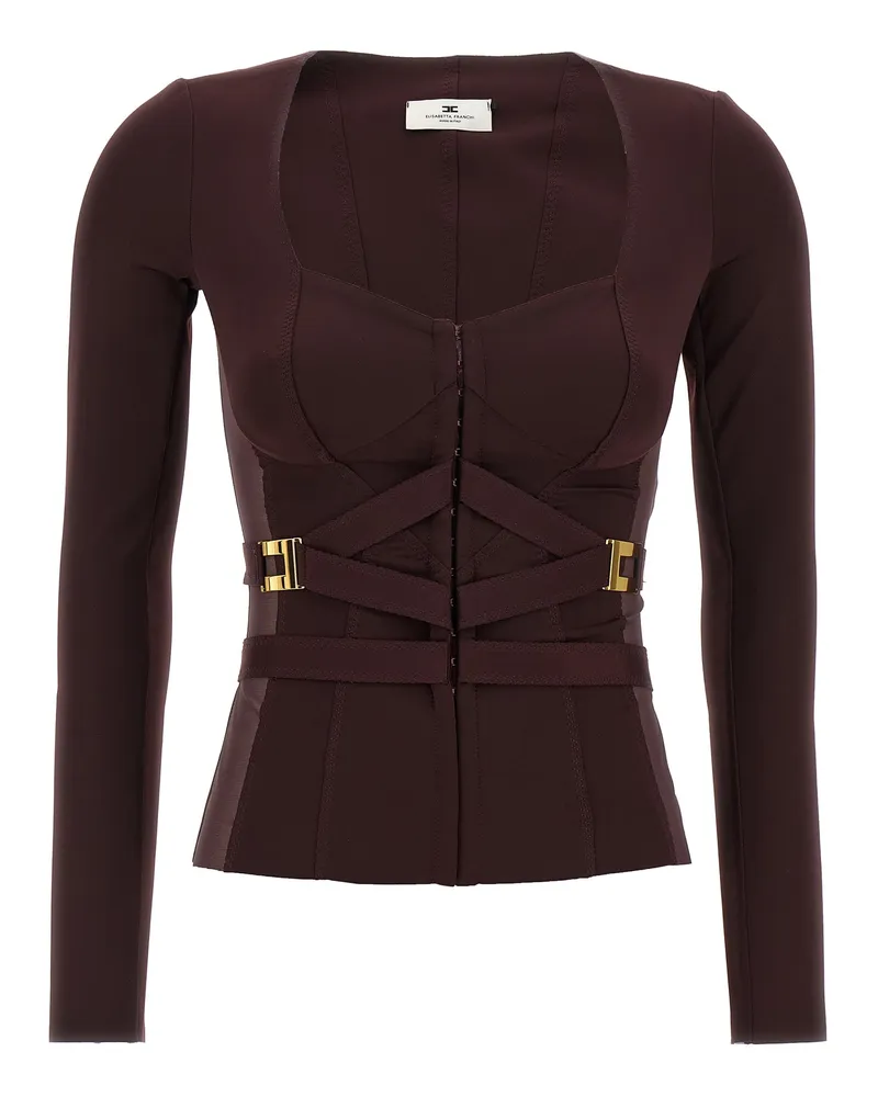 Elisabetta Franchi Bustier Blazer Bordeaux