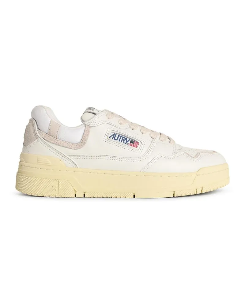AUTRY CLC Low' White Lear und Wildleder -Turnschuhe White
