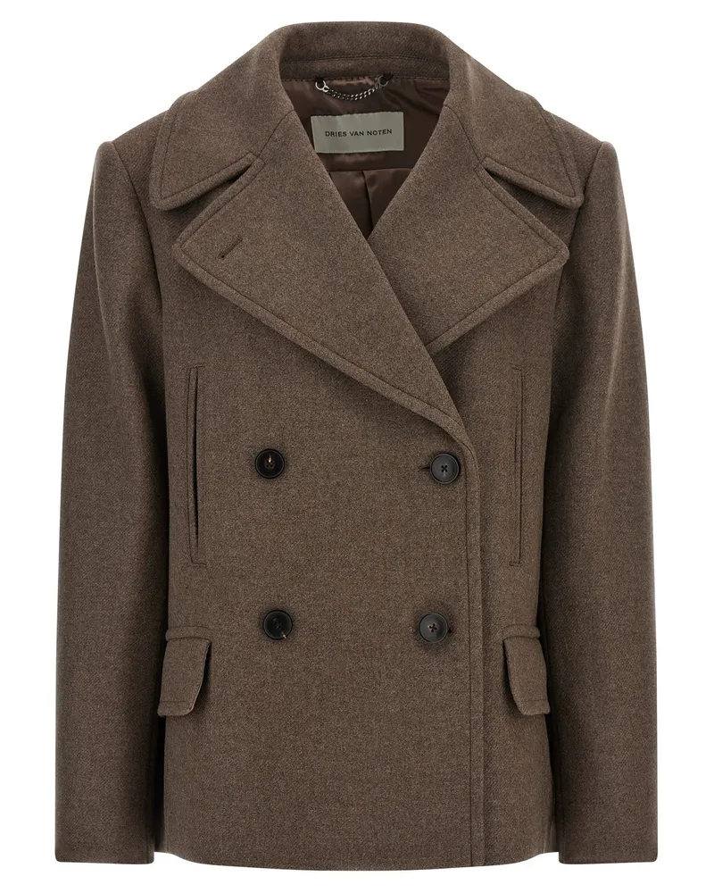 Dries van Noten Trocknen Van Note 'Vafel' Mantel Gray