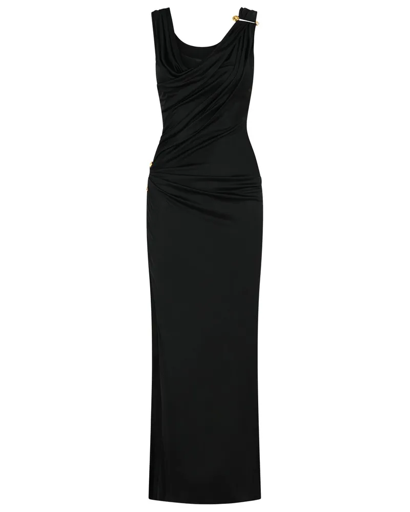 Versace Black Viskose Kleid Black