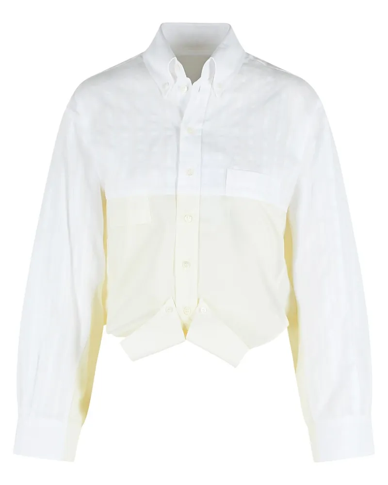 Maison Margiela Weißes Hemd aus Baumwollpopeline mit Spiegeleffekt White