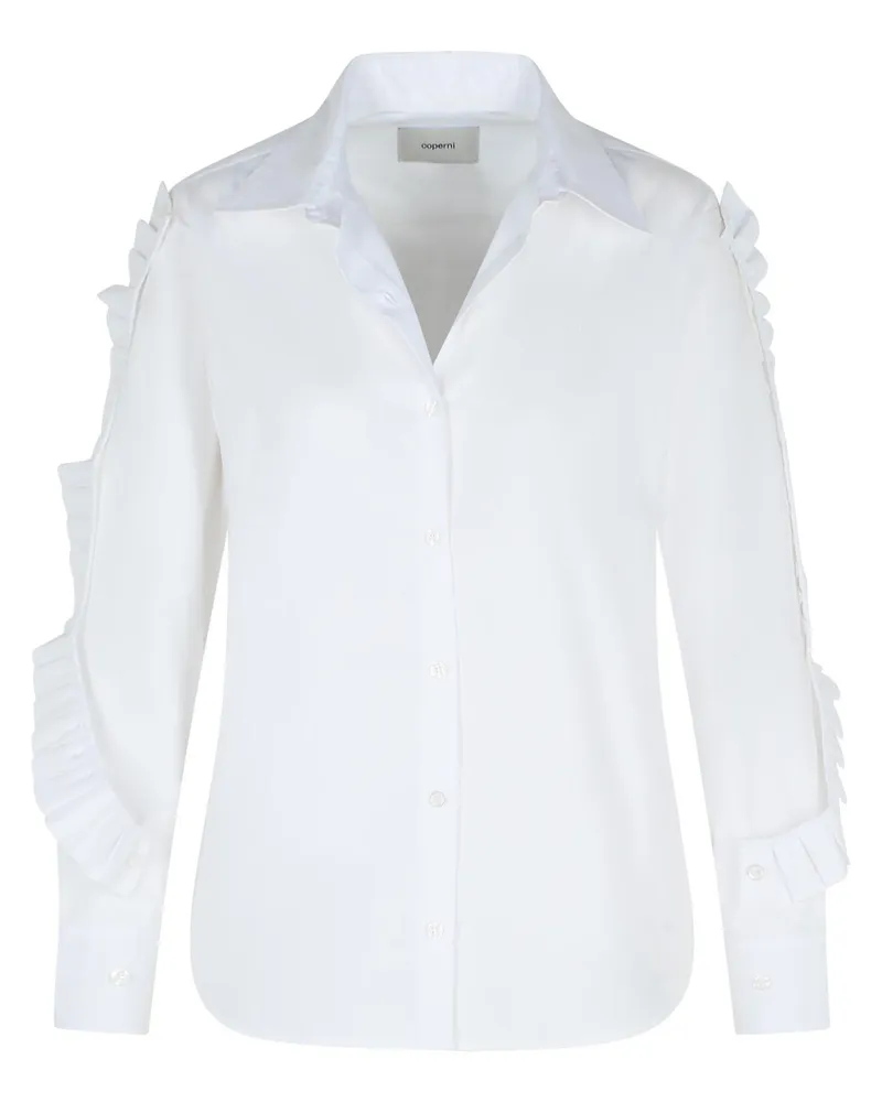 COPERNI Ruffle' weißes Baumwollhemd White