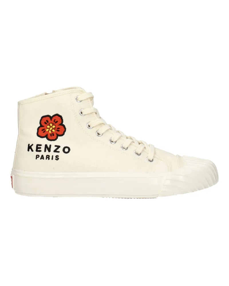 Kenzo Herrens Sneakers aus weißem/cremefarbenem Stoff -