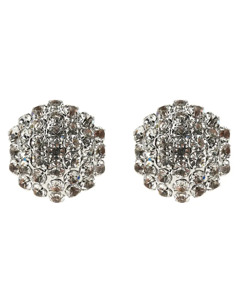 Self-Portrait Selbstporträt-Ohrringe „Kristallblume Silver