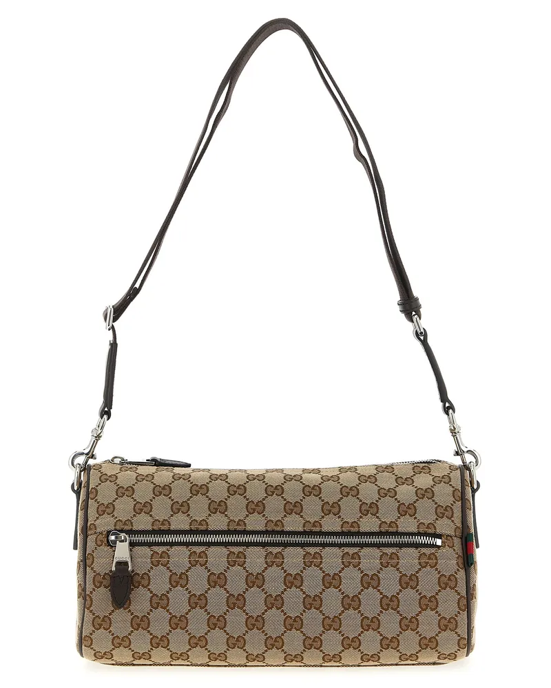 Gucci Small Gg Zylindrischer Schultergurt Beige