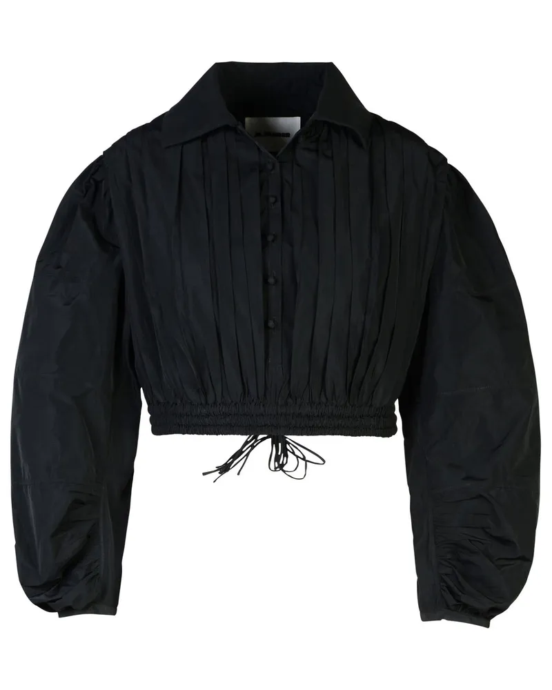 Jil Sander schwarze Polyesterbluse Black