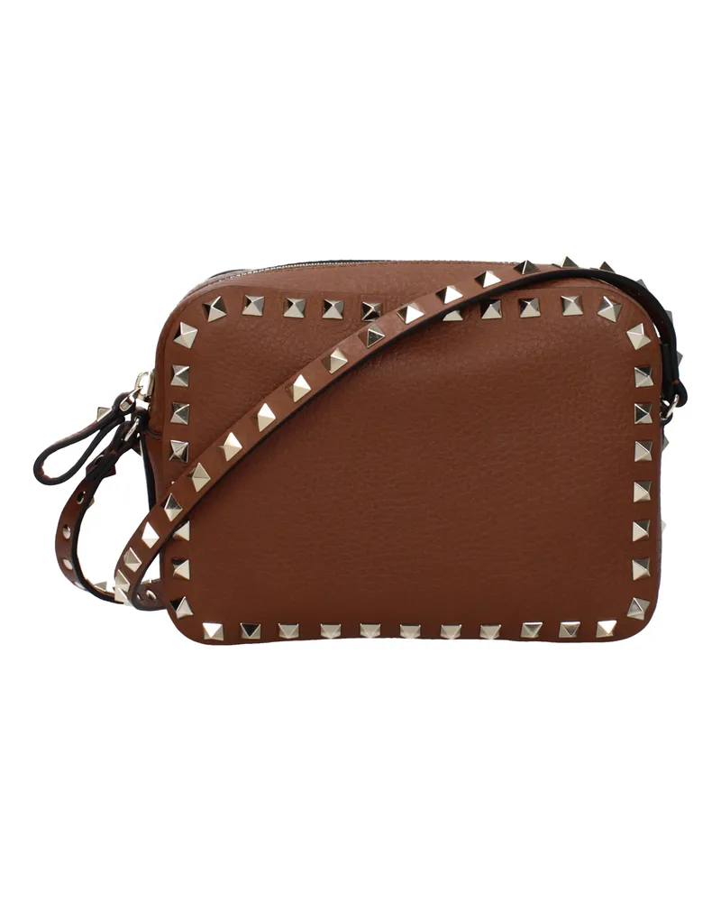 Valentino Garavani Umhängetaschen Rockstud Frauen Lederbraun/Tabak -