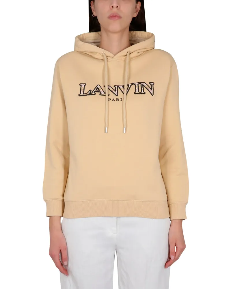Lanvin Sweatshirt mit Logo -Stickerei Beige