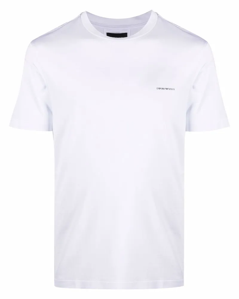 Emporio Armani Logo Baumwollmischung T -Shirt White