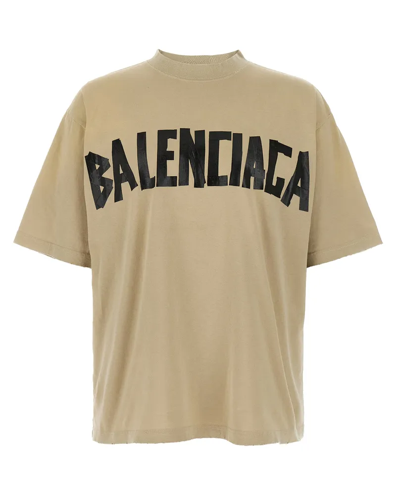 Balenciaga Tape Type“ T-Shirt Beige