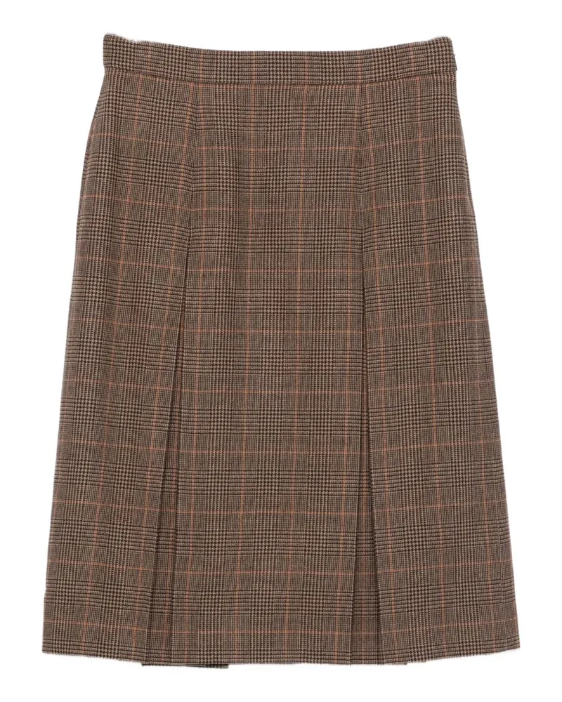 Saint Laurent Wool Cashmere Midi Rock Beige