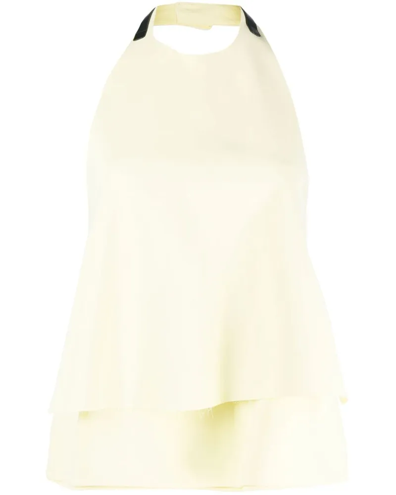 Jil Sander Halterneck Open Back Top Yellow