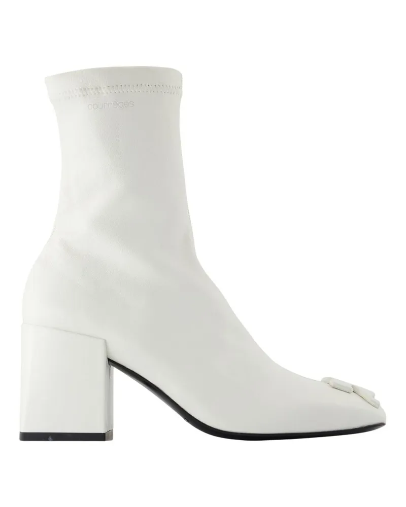 Courrèges Reedition Knöchelstiefel Courreves Leder weiß White