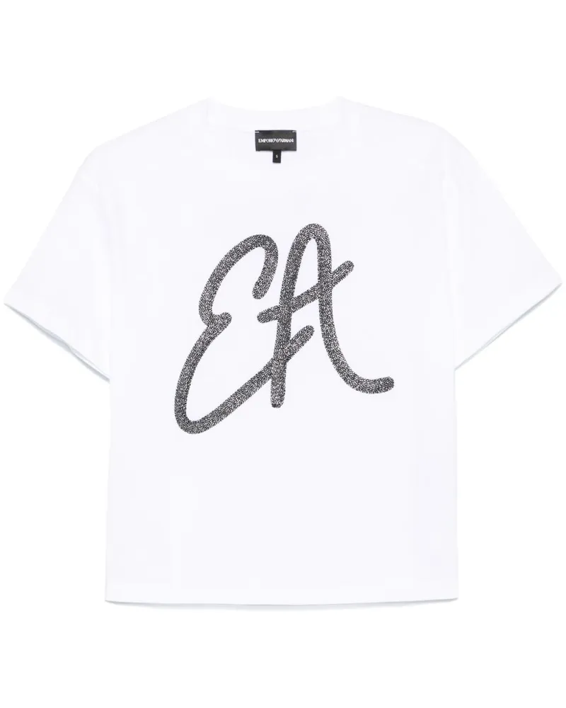 Emporio Armani Logo Baumwoll -T -Shirt White