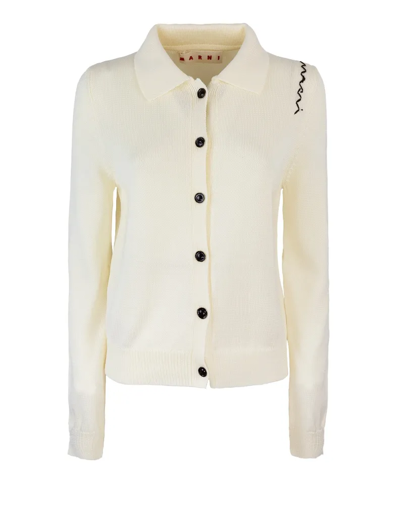 Marni Cardigan in Cotone Color Crema Snow