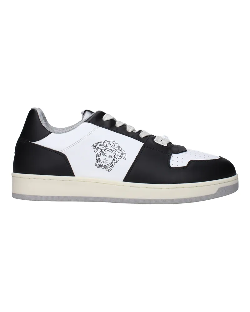 Versace Herrens Sneakers Leder Weiß/Schwarz -