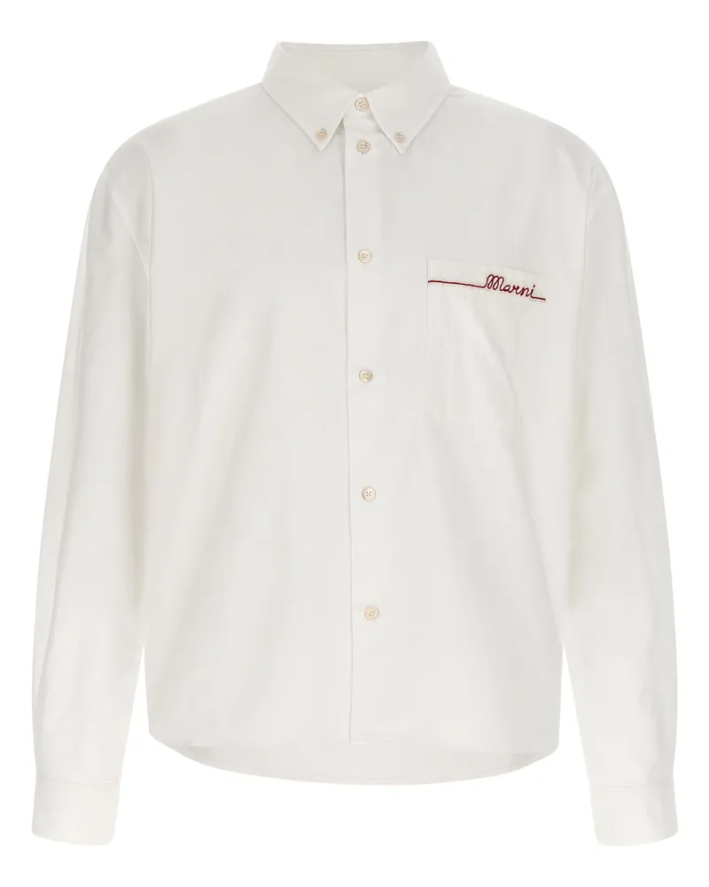 Marni Hemd mit -Stickerei White