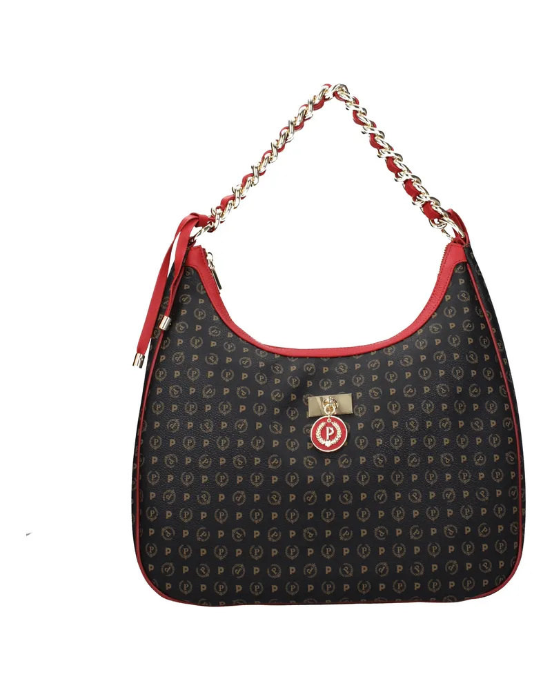 Pollini Umhängetaschen Frauen PVC schwarz/rot -