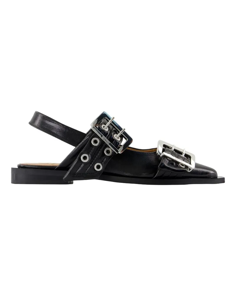 Ganni Feminin Ballerinas  Synthetic Schwarz Black