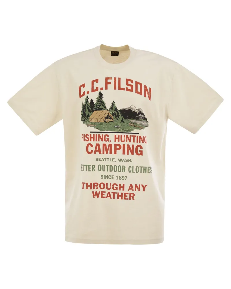 Filson Frontier T -Shirt mit maßgeschneiderten Grafiken Ivory