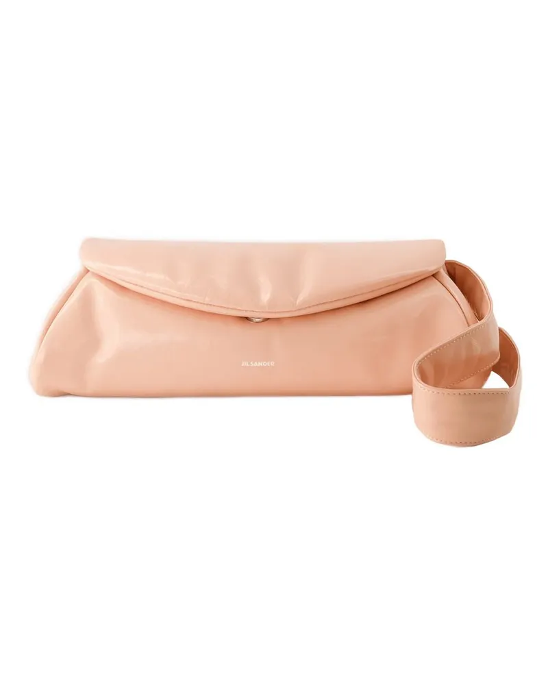 Jil Sander Cannolo Grande gepolsterte Hobo -Tasche Jil Schleifer Leder Pfirsich Perle Rosa
