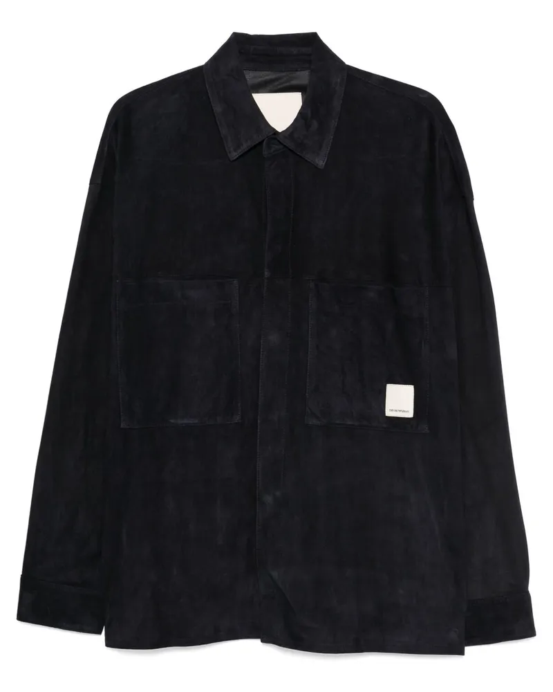 Emporio Armani Lederhemd Black