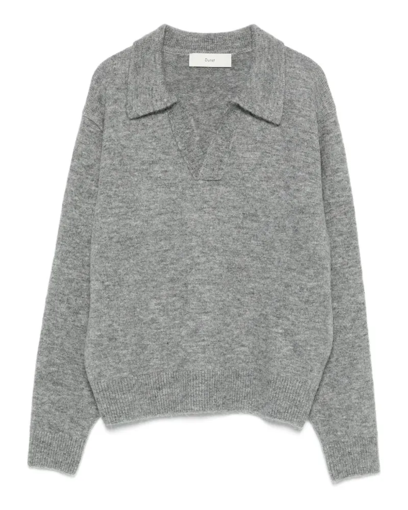 Dunst Polopullover aus Wollmischung Grey