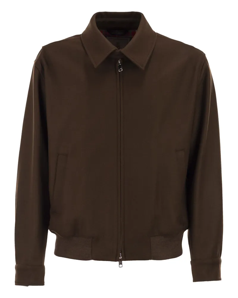 Baracuta G18 Bomberjacke aus Meltonwolle und Kaschmir Brown
