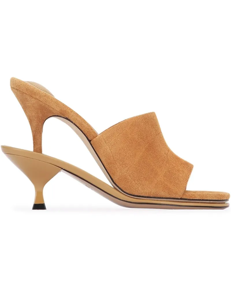 Jacquemus Les verdoppelt Maultiere Sandalen Camel