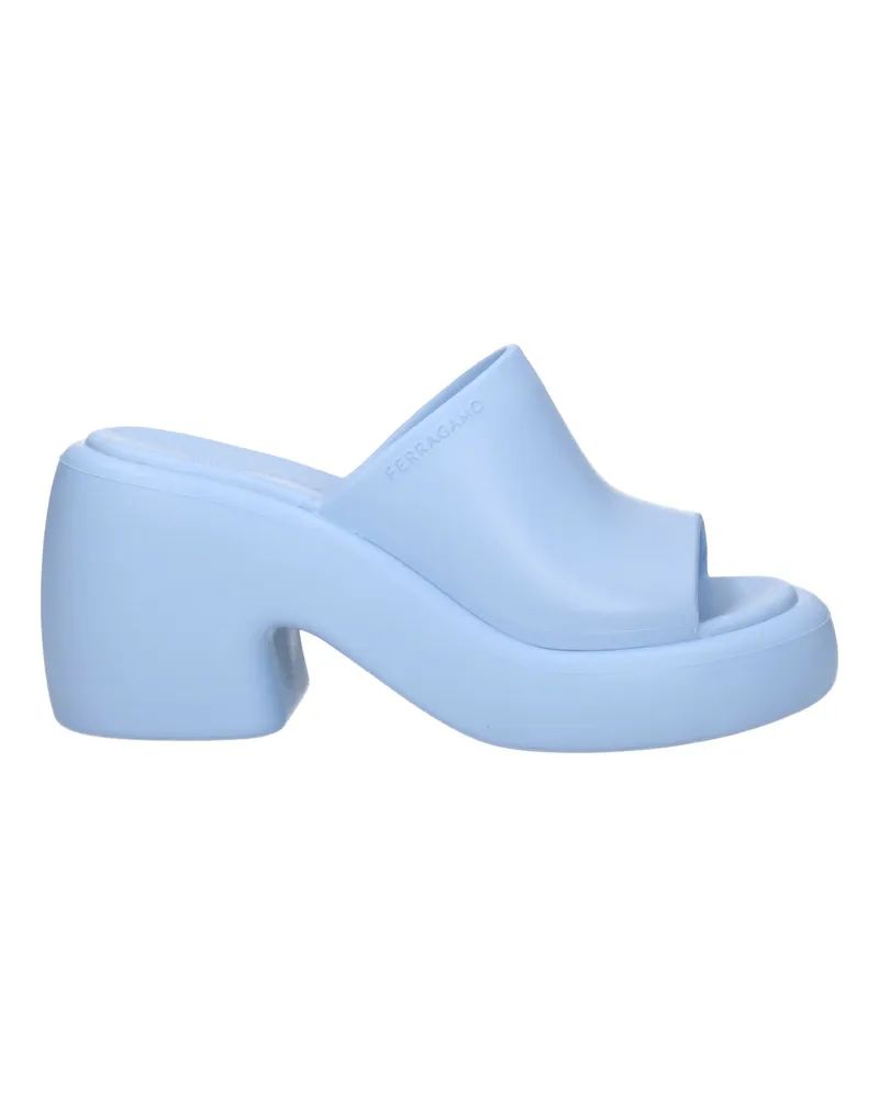 Ferragamo Deva Damens Sandalen Blue Rubber/Sky -