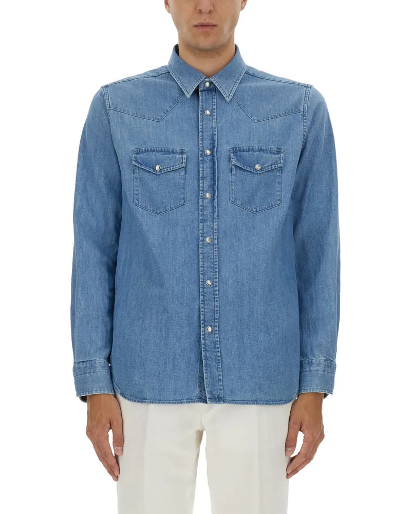 Tom Ford Western Shirt Blue