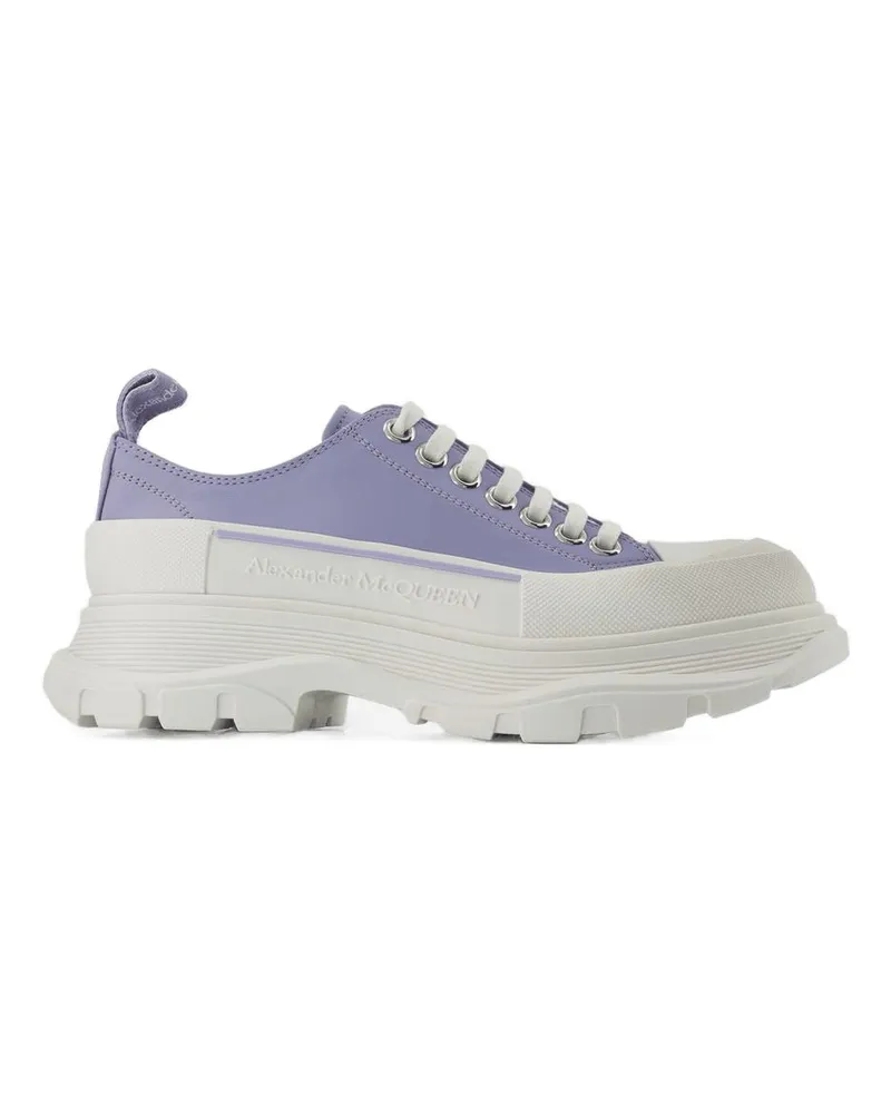 Alexander McQueen Tread Slick Sneakers  Lila/Weißes Leder Multicolor